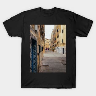 Old Woman Walking Through Poor Neighbourhood T-Shirt